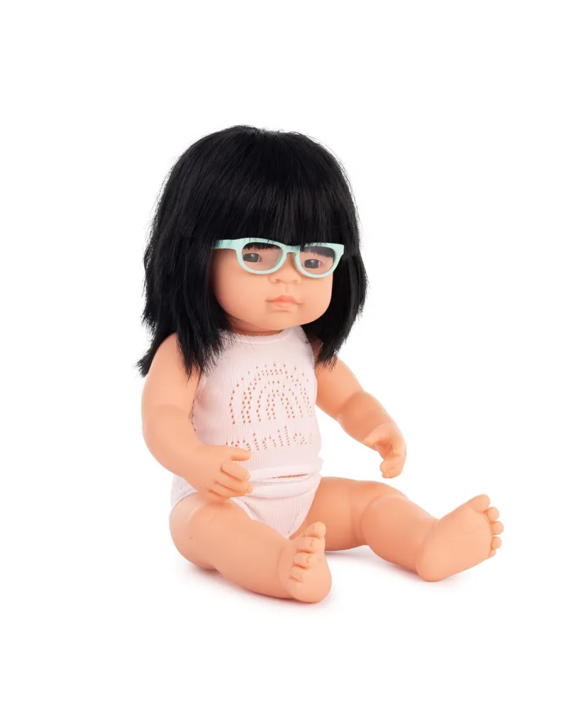 Miniland Baby Girl 15'' Asian Doll with Glasses