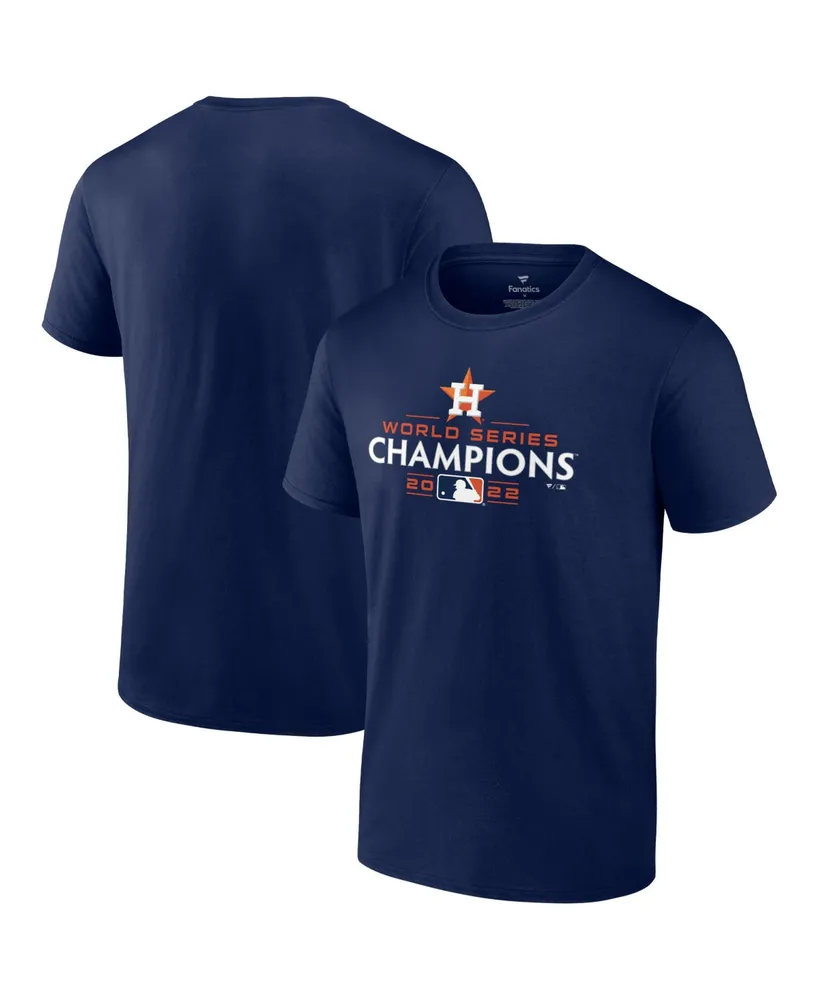 Men's Fanatics Navy Houston Astros 2022 World Series Champions Logo Short Sleeve T-shirt