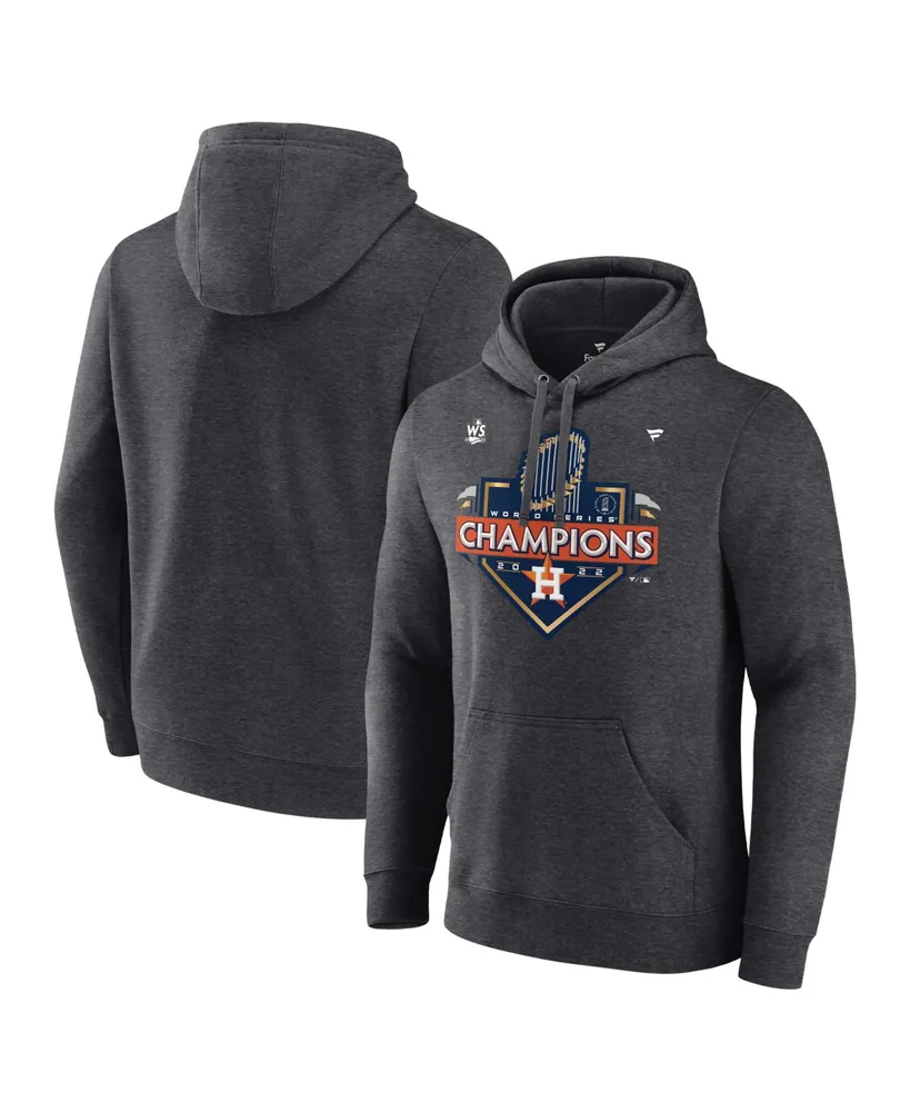 Men's Fanatics Heather Charcoal Houston Astros 2022 World Series Champions Locker Room Pullover Hoodie