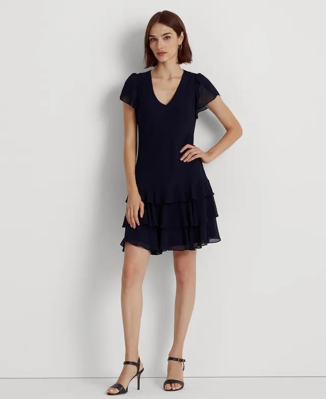 Women's Belted Georgette Dress