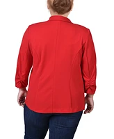 Ny Collection Plus 3/4 Sleeve Scuba Crepe Blazer