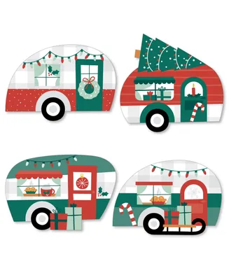 Camper Christmas - Diy Shaped Red and Green Holiday Party Cut-Outs - 24 Count