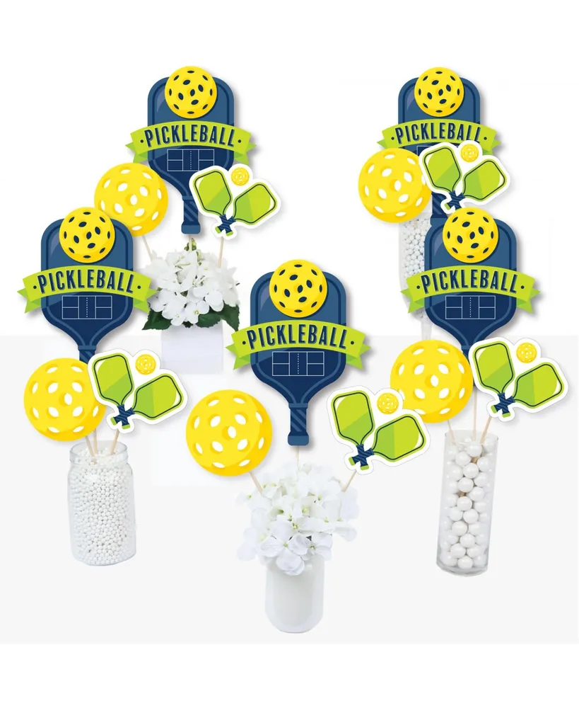 Big Dot Of Happiness Let's Rally Pickleball Birthday or Retirement  Centerpiece Table Toppers 15 Ct