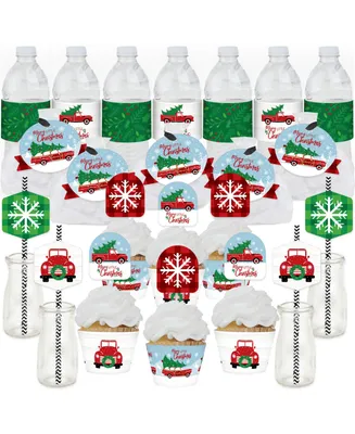 Merry Little Christmas Tree Red Truck Cupcake Fabulous Favor Party Pack 100 Pc