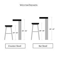 WestinTrends Linen Fabric Tufted Counter Stool (Set of 2)