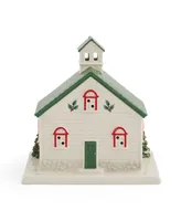 Christmas Tree Lighted School House Figurine