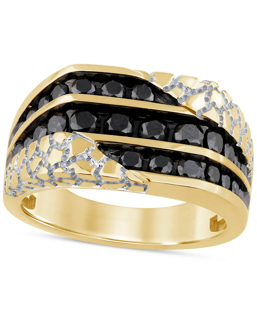 Men's Black Diamond Nugget Ring (1-1/2 ct. t.w.) in 10k Gold