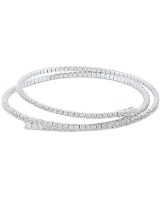 Cubic Zirconia Wrap Collar Necklace in Sterling Silver