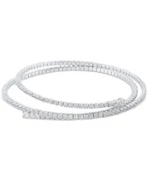 Cubic Zirconia Wrap Collar Necklace in Sterling Silver