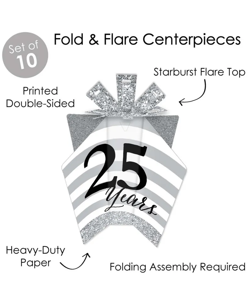 We Still Do - 25th Wedding Anniversary - Decor - Fold & Flare Centerpieces 10 Ct
