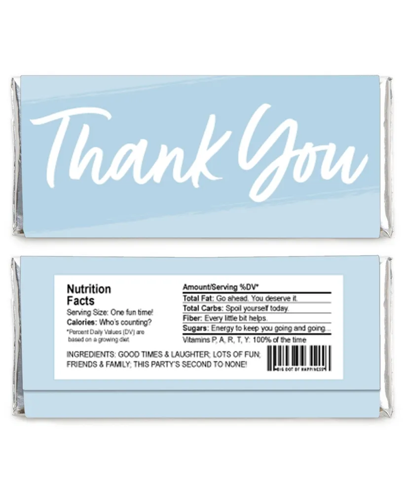 Dusty Blue Elegantly Simple - Candy Bar Wrapper Guest Party Favors - Set of 24