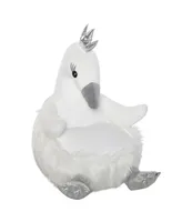 Qaba Sofa for Kids Stuffed Cartoon Swan for Toddler 18-36 Months, White