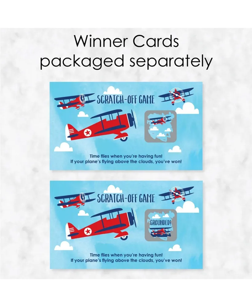 Taking Flight - Airplane - Baby Shower or Birthday Party Scratch Off Cards 22 Ct