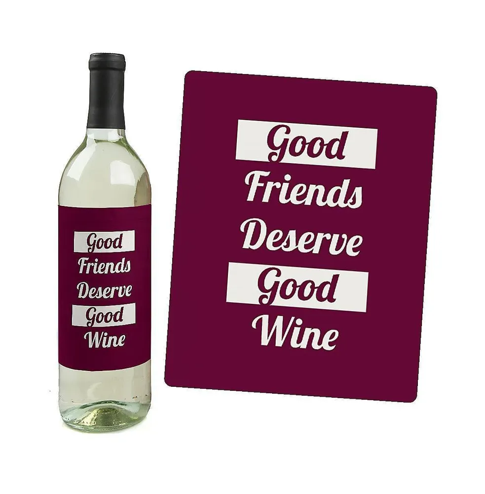 Girly Thank You - Thank You Gift for Women - Wine Bottle Label Stickers - 4 Ct
