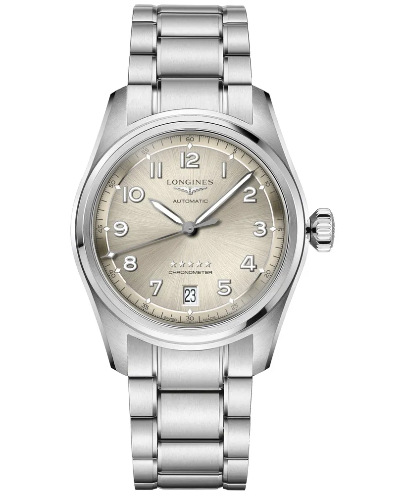 Longines Women's Swiss Automatic Spirit Chronometer Stainless Steel Bracelet Watch 37mm