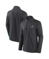 Men's Fanatics Heather Charcoal San Jose Sharks Authentic Pro Rink Quarter-zip Jacket