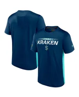 Men's Fanatics Deep Sea Blue, Light Blue Seattle Kraken Authentic Pro Rink Tech T-Shirt