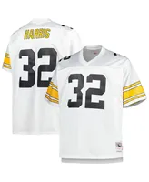 Men's Mitchell & Ness Franco Harris White Pittsburgh Steelers Big and Tall 1976 Retired Player Replica Jersey