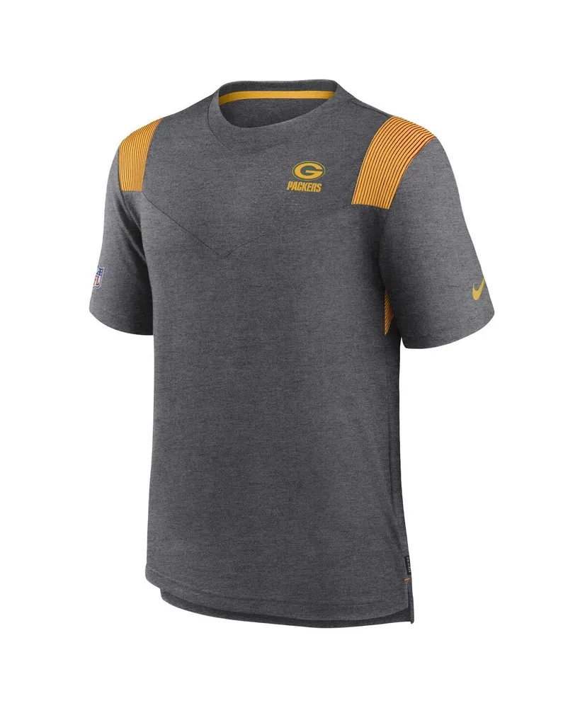 Men's Nike Heather Charcoal Green Bay Packers Sideline Tonal Logo Performance Player T-shirt