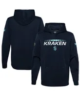 Big Boys and Girls Fanatics Deep Sea Blue Seattle Kraken Authentic Pro Pullover Hoodie