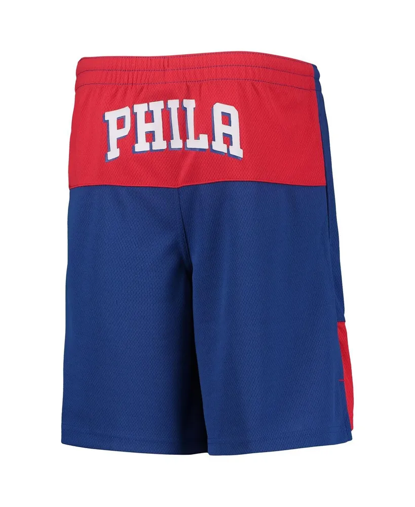 Big Boys and Girls Joel Embiid Royal Philadelphia 76ers Pandemonium Name Number Shorts