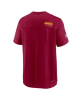 Men's Nike Burgundy Washington Commanders Sideline Coach Chevron Lock Up Logo V-neck Performance T-shirt