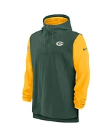Men's Nike Green, Gold Green Bay Packers Sideline Player Quarter-zip Hoodie