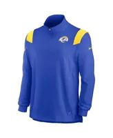 Men's Nike Royal Los Angeles Rams Sideline Coach Chevron Lockup Quarter-zip Long Sleeve Top