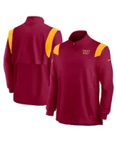 Men's Nike Burgundy Washington Commanders Sideline Coach Chevron Lockup Quarter-zip Long Sleeve Top