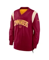 Men's Nike Burgundy Washington Commanders Sideline Athletic Stack V-neck Pullover Windshirt Jacket