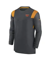 Men's Nike Charcoal Washington Commanders Sideline Tonal Logo Performance Player Long Sleeve T-shirt