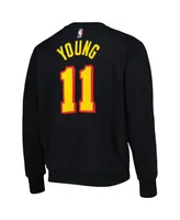 Men's Jordan Trae Young Black Atlanta Hawks Statement Name and Number Pullover Sweatshirt