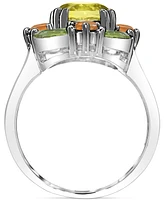 Multi-Gemstone Cluster Ring (3-1/2 ct. t.w.) in Sterling Silver