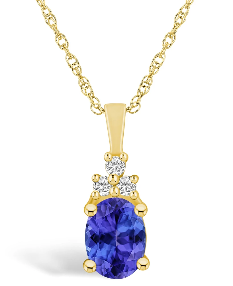 Macy's Tanzanite (-1/ Ct. t.w.) and Diamond (1/10 Pendant Necklace