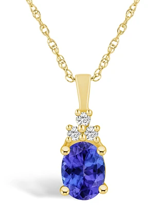 Macy's Tanzanite (-1/ Ct. t.w.) and Diamond (1/10 Pendant Necklace