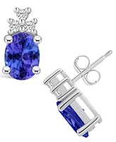 Macy's Tanzanite (-1/ Ct. t.w.) and Diamond (1/5 Stud Earrings