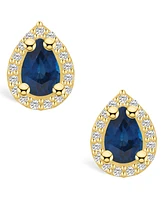 Macy's Sapphire ( Ct. t.w.) and Diamond (/ Halo Stud Earrings