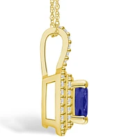 Macy's Tanzanite (2-1/ Ct. t.w.) and Diamond (1/2 Halo Pendant Necklace