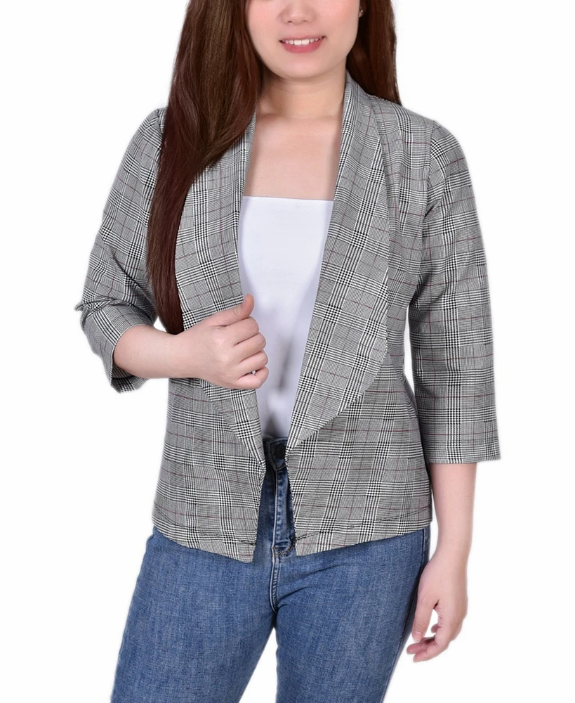 Ny Collection Women's 3/4 Sleeve Ponte Jacket