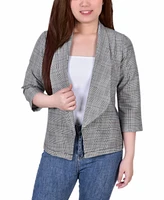 Ny Collection Women's 3/4 Sleeve Ponte Jacket