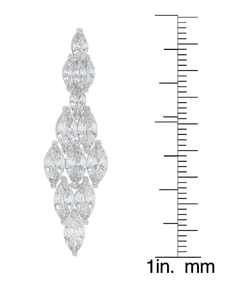 Macy's Fine Silver Plated Cubic Zirconia Chandelier Earrings