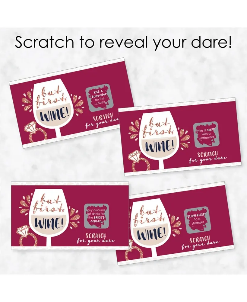 Vino Before Vows - Winery Bachelorette Party Game Scratch Off Dare Cards - 22 Ct