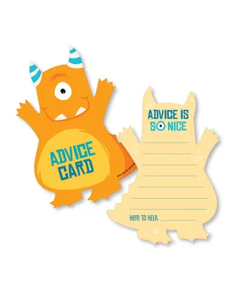 Monster Bash - Wish Card Baby Shower Activities - Shaped Advice Cards Game 20 Ct