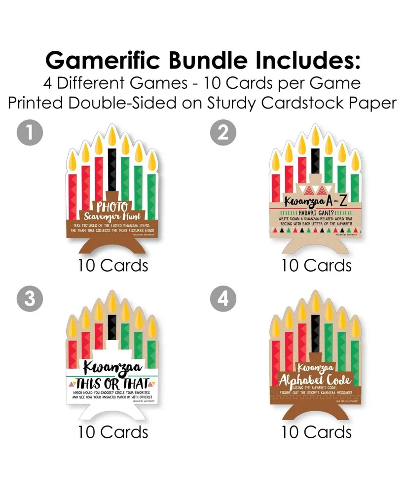 Happy Kwanzaa - 4 Games - 10 Cards Each - Gamerific Bundle