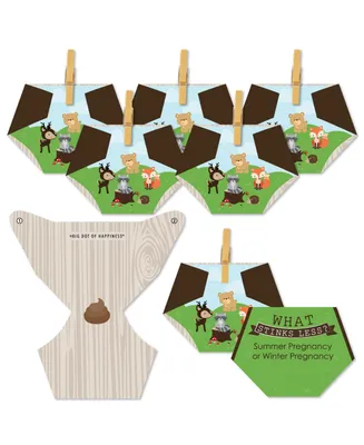 Woodland Creatures - Baby Shower 2-in-1 Dirty Diaper Game - Set of 24