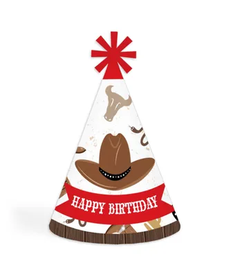Western Hoedown - Cone Happy Birthday Party Hats Standard Size 8 Count