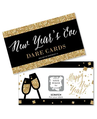 New Year's Eve - Gold - New Years Eve Party Game Scratch Off Dare Cards - 22 Ct