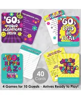 60's Hippie - 4 1960s Groovy Party Games - 10 Cards Each - Gamerific Bundle