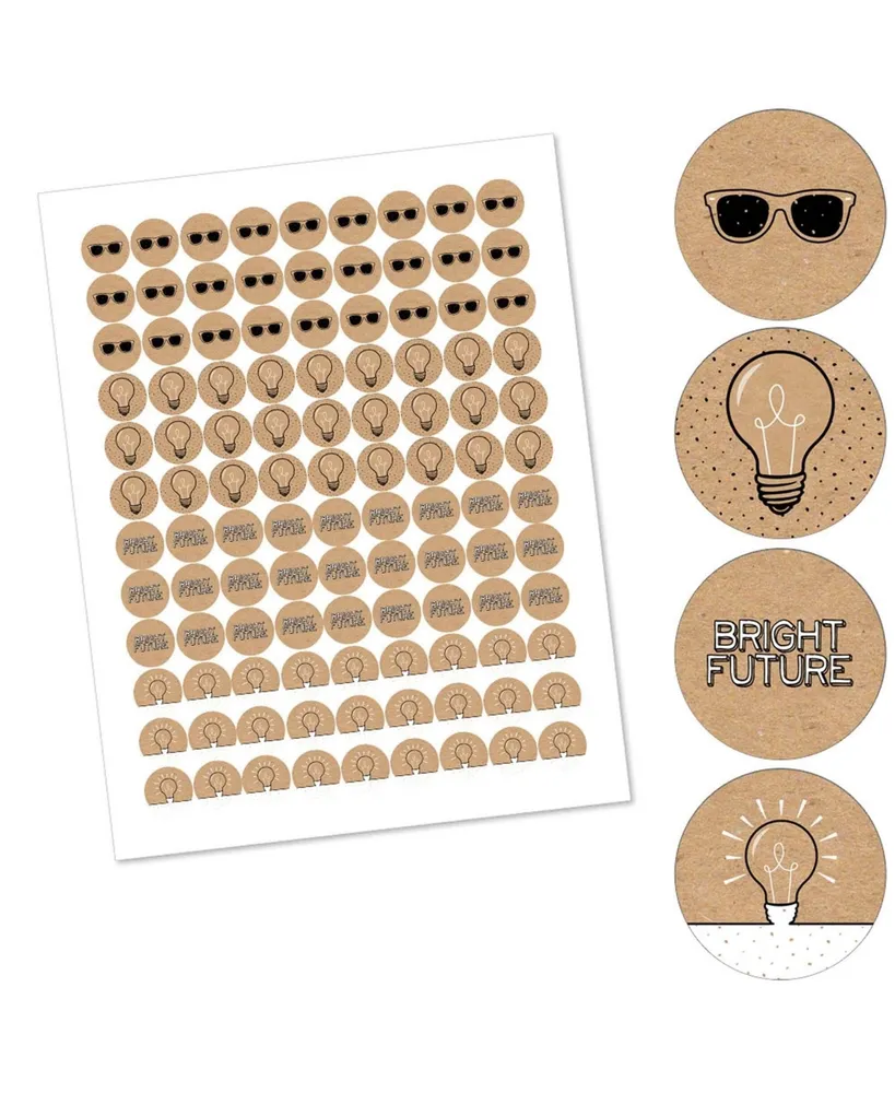 Bright Future - Graduation Round Candy Sticker Favors (1 sheet of 108)