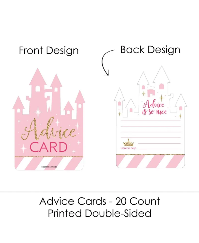 Little Princess Crown - Wish Card Activities - Shaped Advice Cards Game - 20 Ct